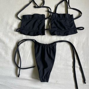 Basic black bikini set